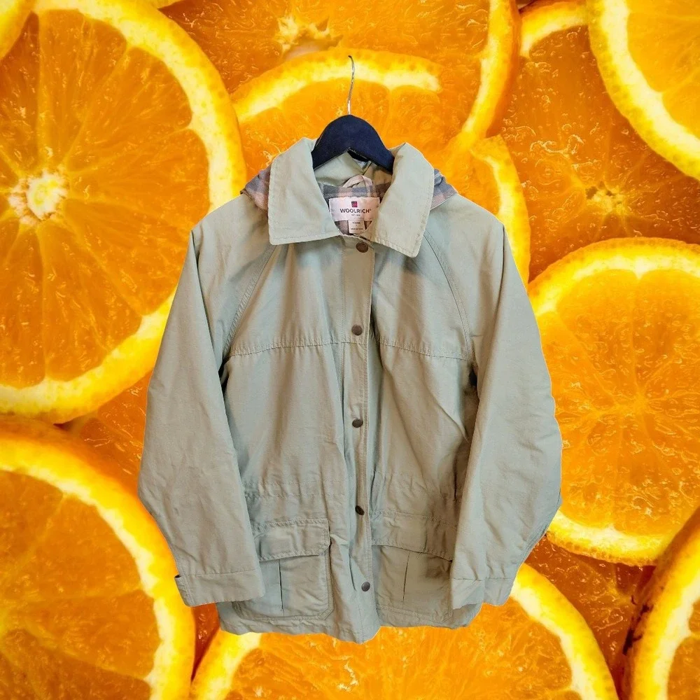 Woolrich‎ Womens Sage Green Lined Utility Jacket Size Large Hooded